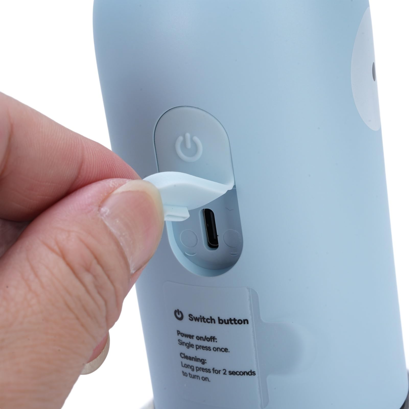 Dispensador Automático de Jabón, Dispensador Sin Contacto con Capacidad de 400 ml, 2 Velocidades Ajustables, Batería Recargable para Baño, Cocina y Oficina (Blue)
