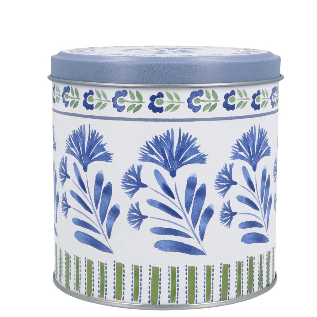Gisela Graham Blue Floral Design Small Tin Storage Canister
