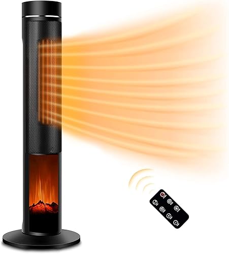 Miniatura 2 de Calentador de torre con llama 3D, control remoto