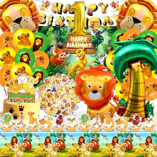 Rey Leon Cumpleaños, Decoracion Rey Leon Cumpleaños 1 año, Decoracion Tarta, Tela de Fondo, Adecuado para Decoraciones de Fiestas Temáticas Infantiles