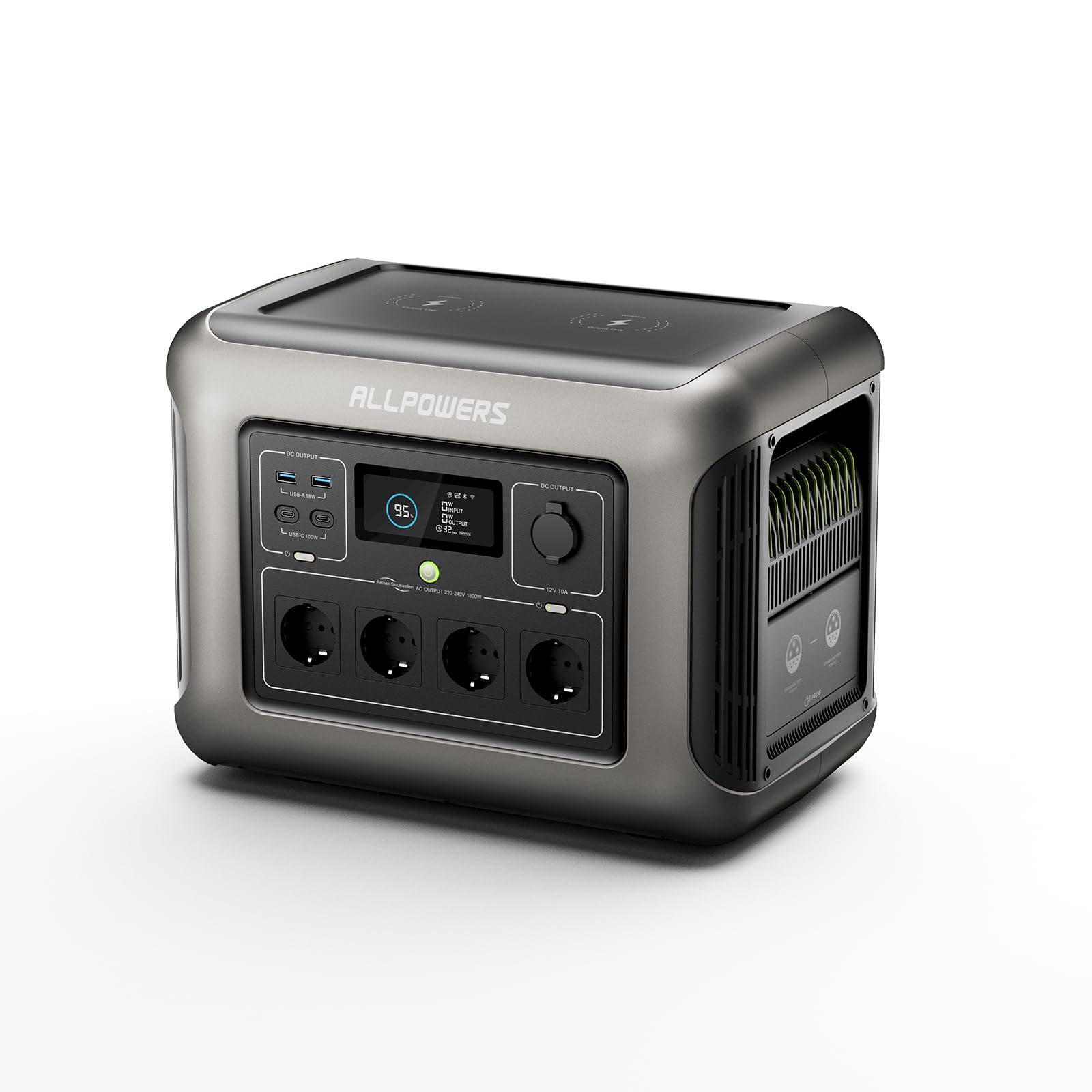 ALLPOWERS R1500 Generator solarny 1152 WH, przenośna stacja zasilania, 4 x 230 V, 1800 W wyjście AC i PD 100 W USB-C, szybkie ładowanie, mobilne zasilanie do przyczep kempingowych i jako awaryjny