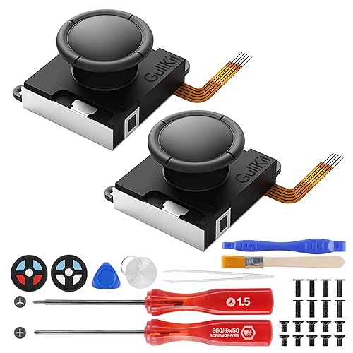 GuliKit Hall Switch Joystick Replacement for Switch Joycon Controller&amp;Switch OLED&amp;Switch Lite, No Drift, LeftRight Hall Sensor Joystick with Repair