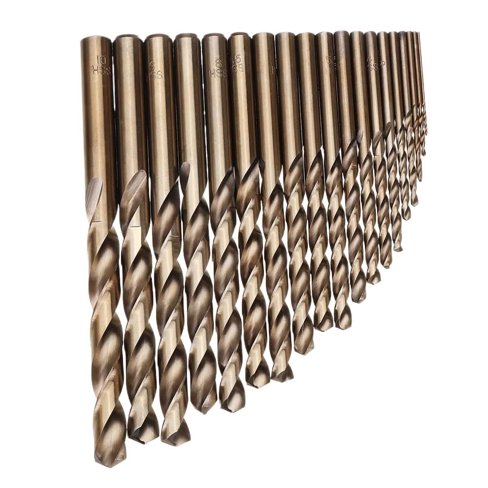 Juego de puntas taladro en espiral M35, 19 Uds., 1-10mm, for Metal, aluminio, madera, perforación, Agujero profundo, Kit herramientas hierro