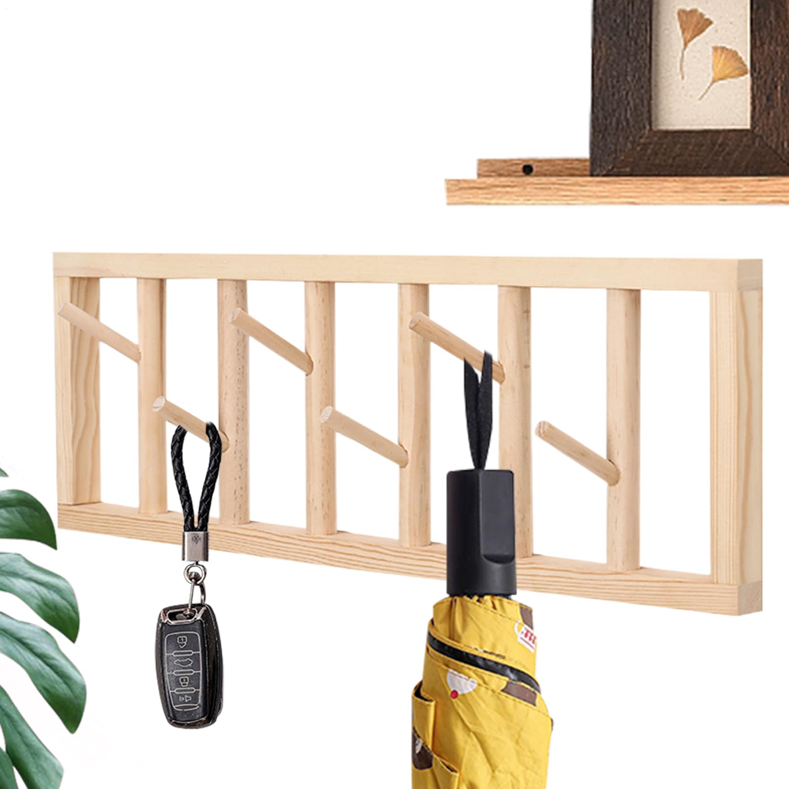 Porte-manteau mural en bois noble pour décoration maison et bureau