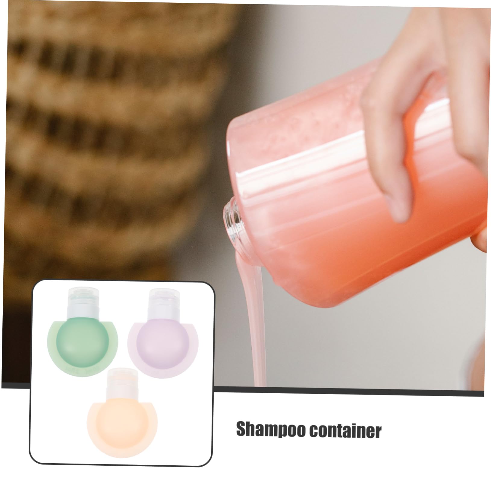 PACKOVE 4 Set Set Bottiglia in Silicone Ricarica Di Shampoo Bottiglie Portatile Bottiglia Da Toilette Da Viaggio Flaconi Di Shampoo E Balsamo Da Viaggio Per o Pp 3 Pezzi*4