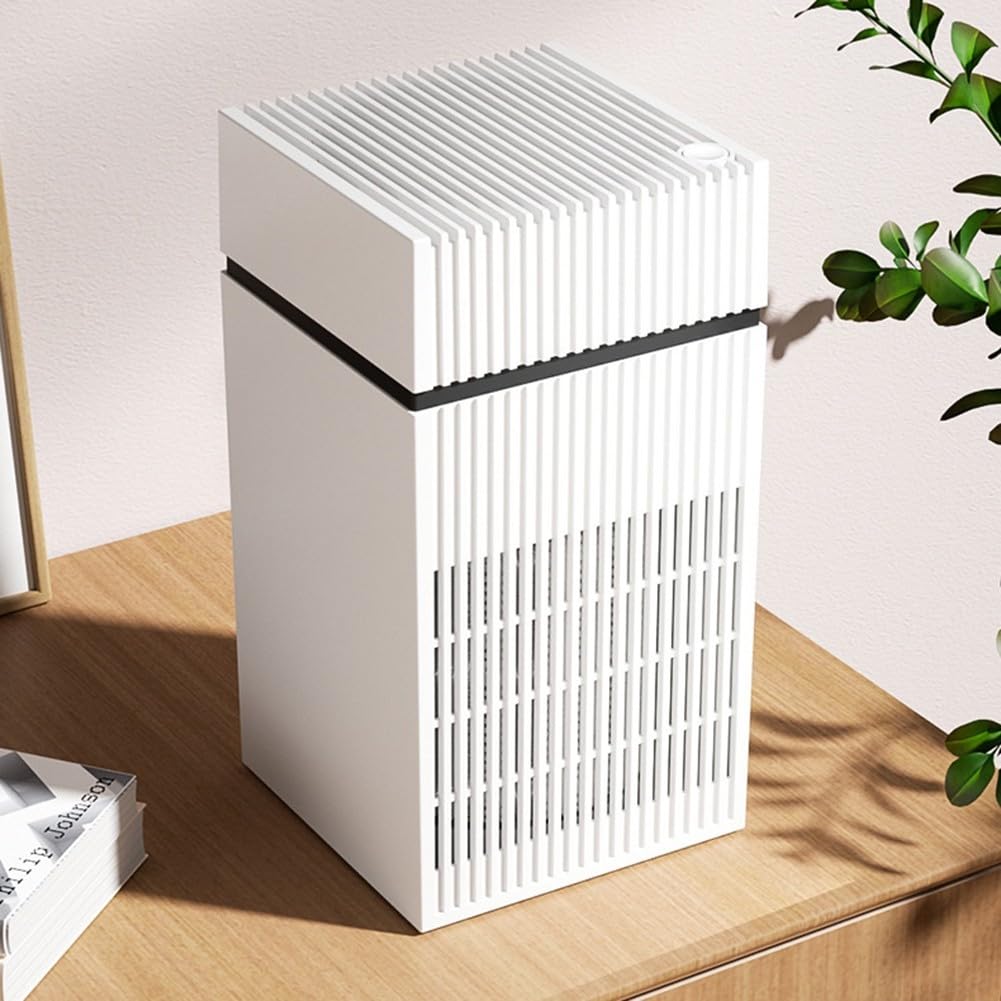 Purificatore d'aria portatile USB, purificatore d'aria quadrato, ricaricabile tramite USB, con filtro HEPA con carbone attivo, per filtrazione e deodorizzazione a casa e in viaggio (nero)
