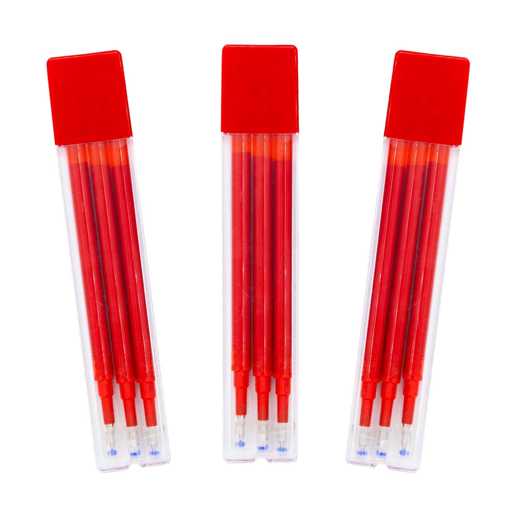 RAYLU PAPER® - 3 Refills for Retractable Erasable Ballpoint Pens Gel Ink 1mm Tip and 0.7mm Line Width Red (Pack of 9)