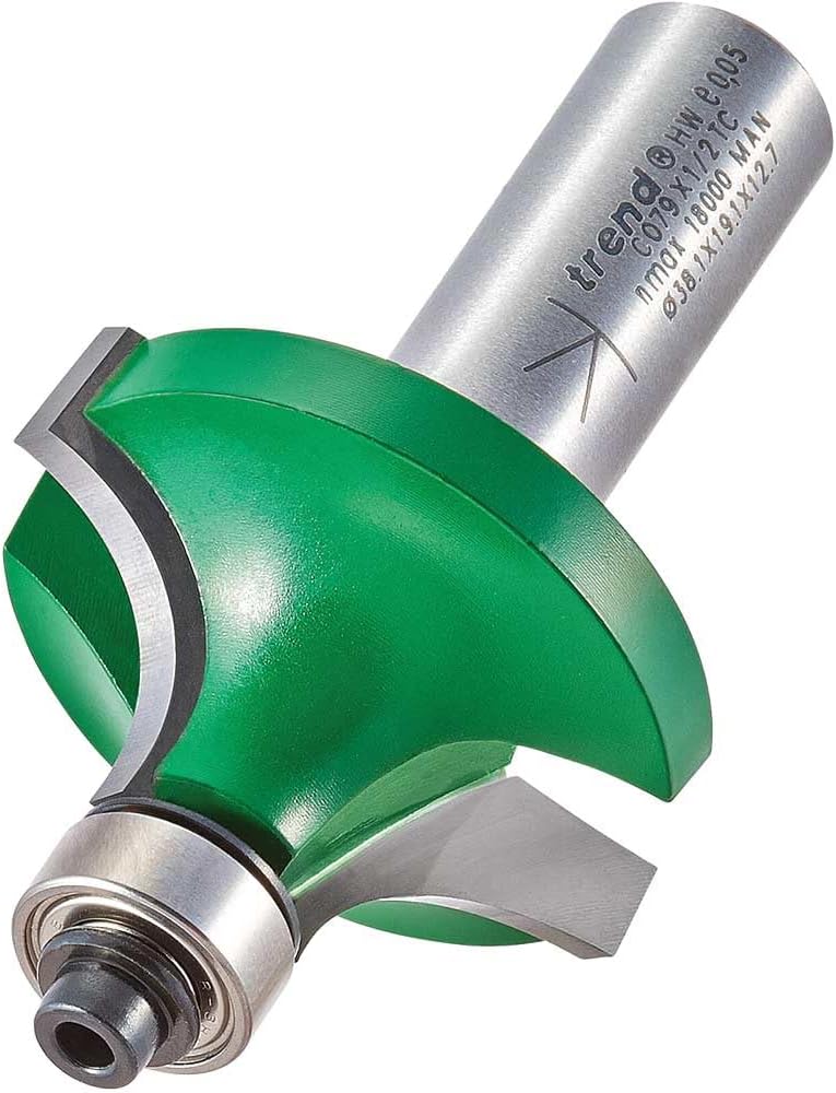 Trend C079X1/2TC 1/2" Shank Bearing Guided Round Over Router Cutter