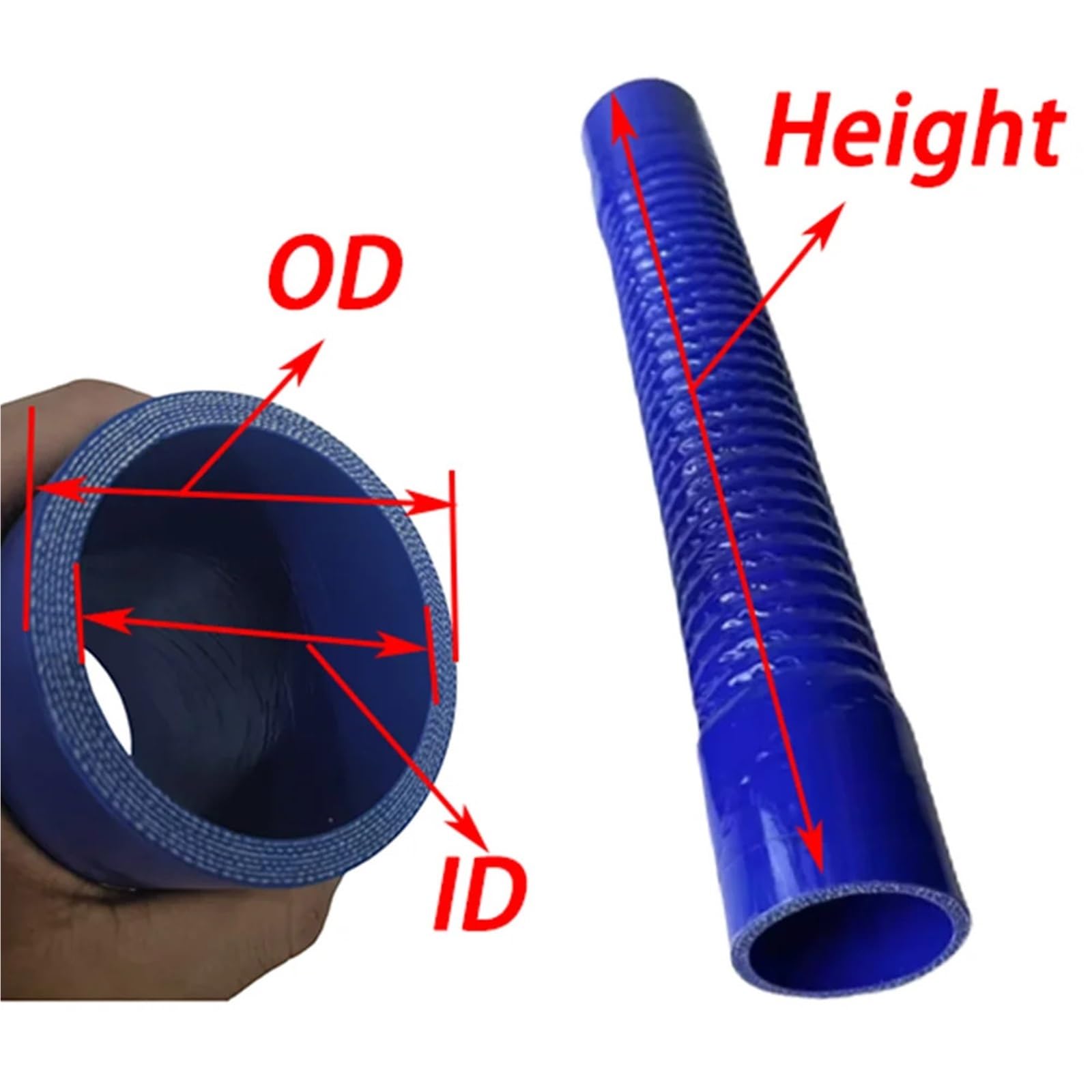 Manguera Gasolina Manguera de turbocompresor de Alambre de Acero, Manguera corrugada, Manguera Flexible de Silicona, Tubo de admisión de Aire. Manguito Turbo(900mm,ID55mm)
