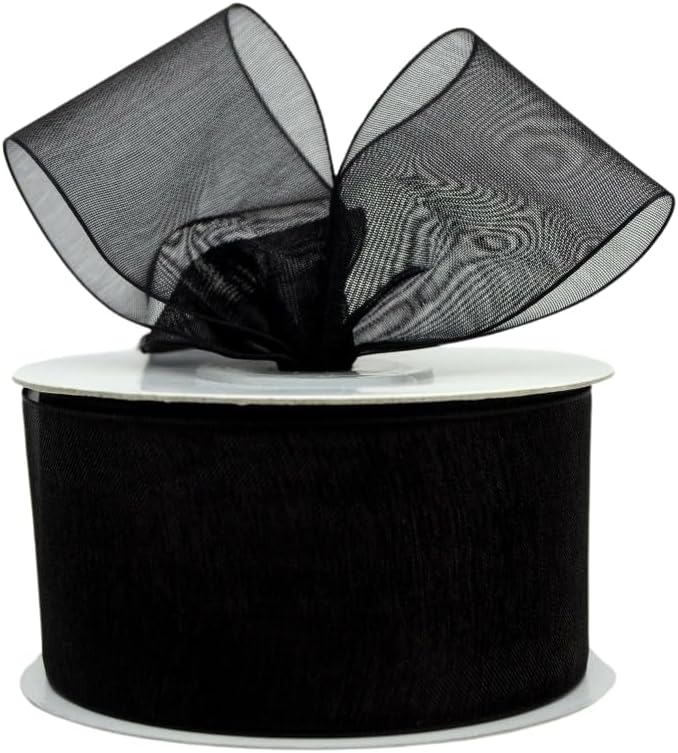 Ribbon Bazaar Plain Sheer Organza 2-1/2" Old Gold 50yd Spool 100% Nylon Ribbon