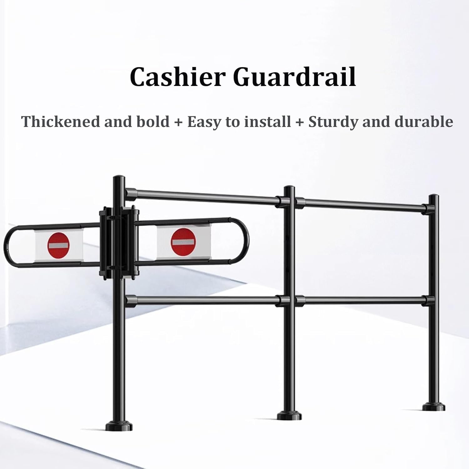 Metall-Sicherheitstor für Supermarktkasse, gefederte Schwingtür, Einwegeingang für Lager und Einkaufszentren, verstellbar 55–80 cm
