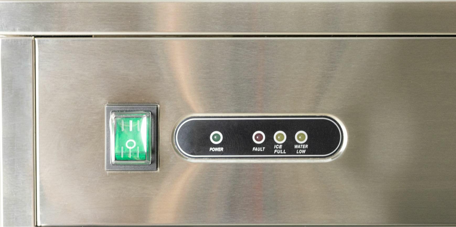 METRO Professional Machine à glaçons GIM1026B, Acier inoxydable, 42 x 51.4 x 65.5 cm, 170 W, 26 kg / 24 h, forme conique creuse, argentée