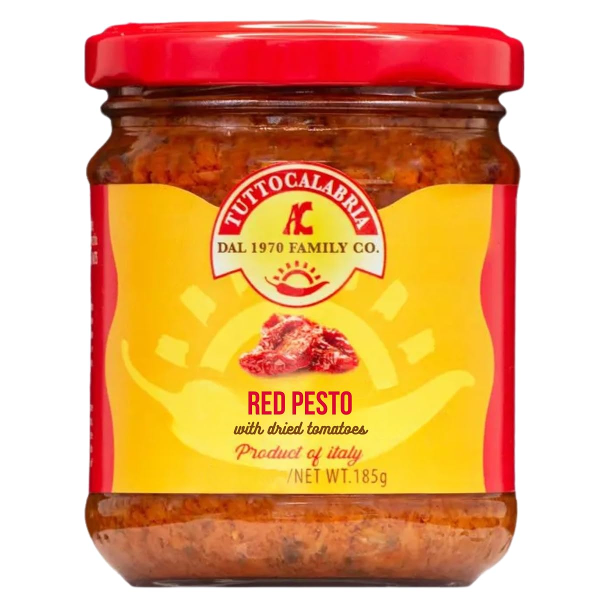 TUTTOCALABRIA, Red pesto with dried tomatoes, 6.52 oz (185 g), Product of Italy