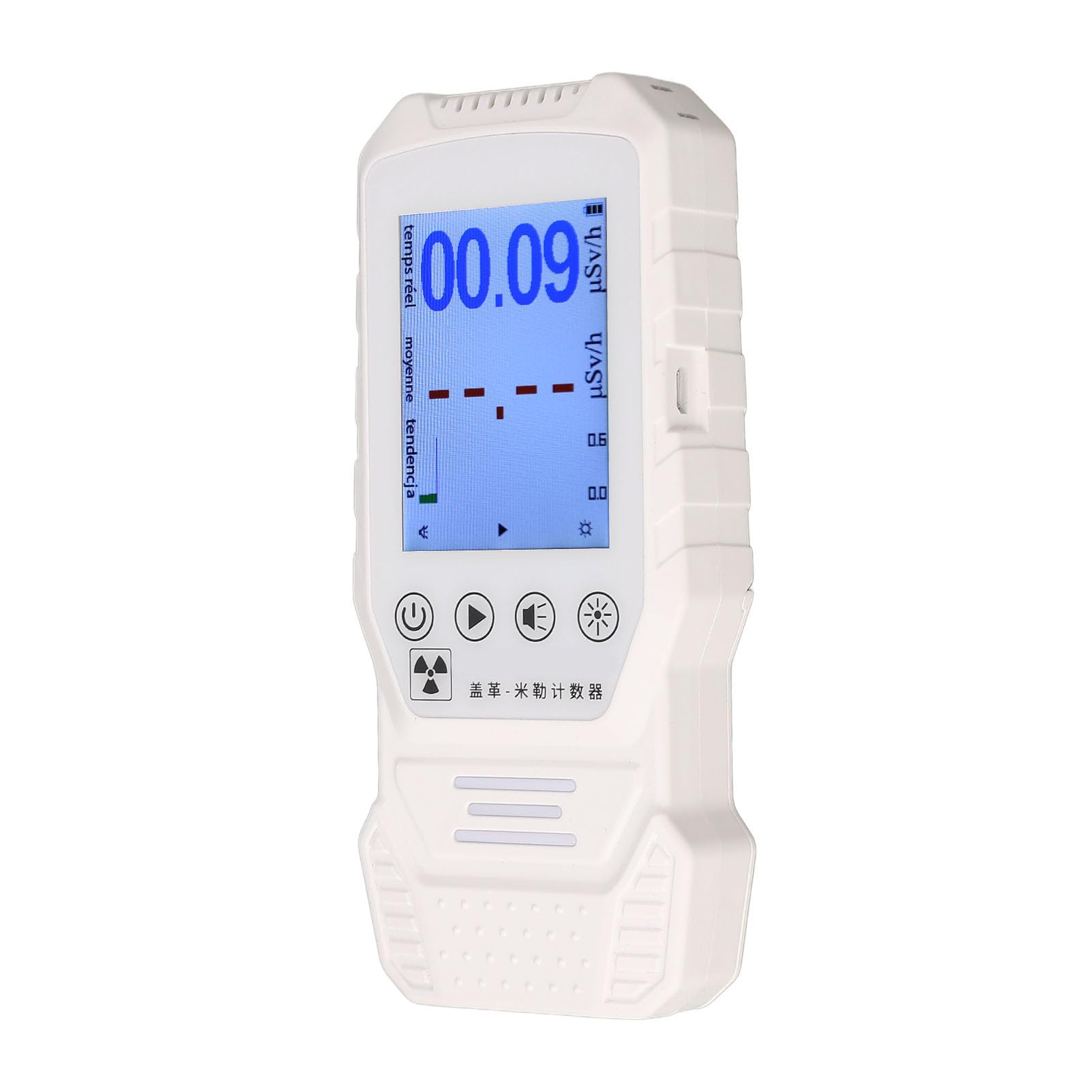 Hyuduo Detector de Radiación Nuclear, Contador Geiger ABS con Tubo GM, Detección de Rayos X Beta Gamma, Alarma de Sonido Ligero, Batería de 2000 MAh para el Lugar de Trabajo del Laboratorio del