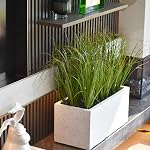 20 Pcs Artificial Outdoor Grass Plants Uv Resistant Greenery Faux Shrubs Fake Plant Artificial Plastic Onion Grass for Indoor/Outdoor Window Garden Porch Home Decor