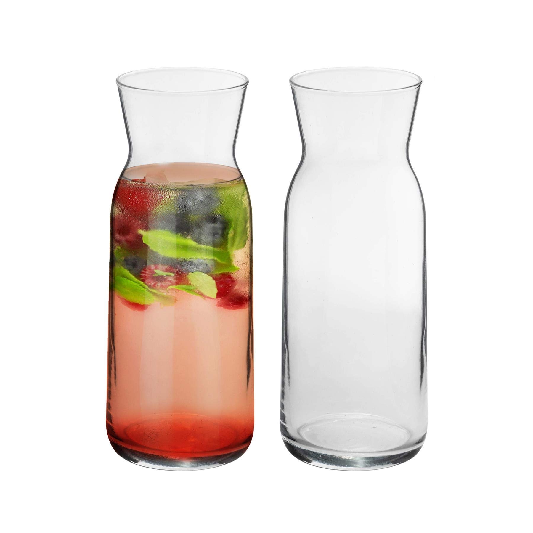 Argon Tableware Transparent 2X 700Ml Glass Water Jug - 'Brocca' Range - Juice Carafe Decanter For Water, Wine, Iced Tea