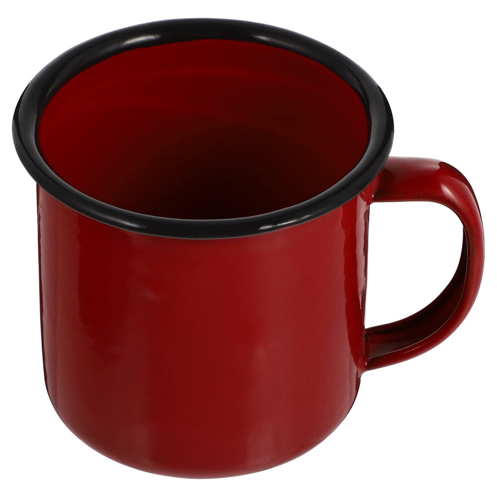 Amazon | Kichvoe 6*6CM 赤 ホーロー コーヒー マグカップ 