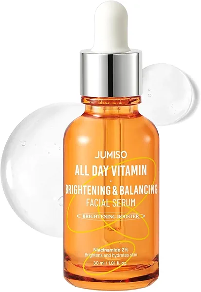 JUMISO All Day Vitamin Serum, Brightening & Balancing Facial Serum 30ml, 1.01 fl oz, 86.14% of Vitamin Tree Extract, 20,000ppm of Niacinamide
