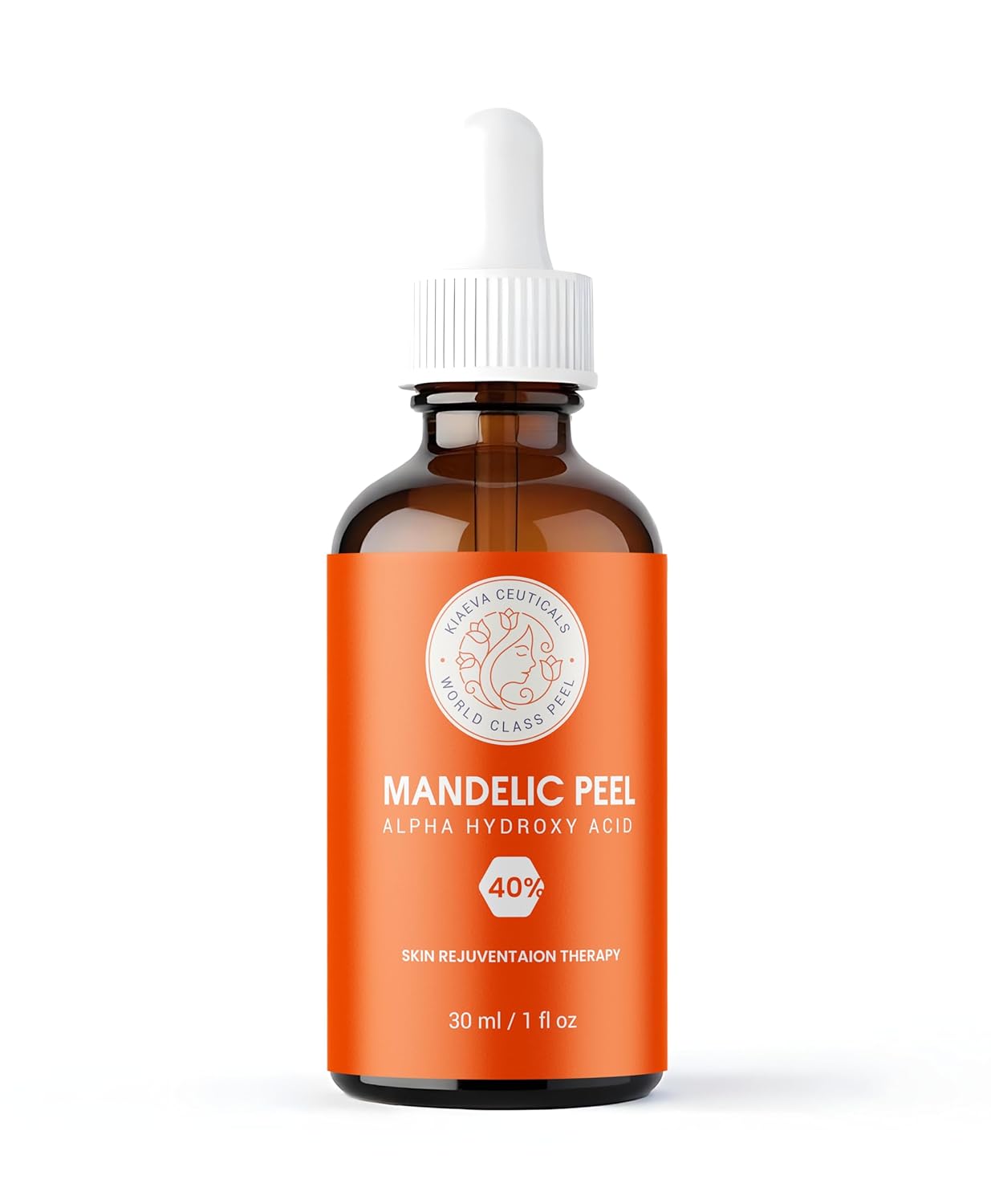 Mandelic Acid 40% AHA Chemical Peel – Facial Exfoliating Solution for Smoother, Brighter Looking Skin – Gentle Alpha Hydroxy Acid Treatment for Texture & Radiance – 1 fl oz (30ml)