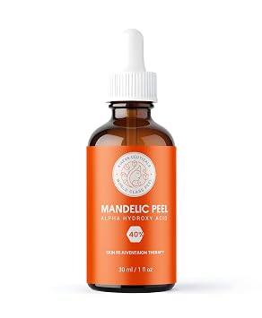 Mandelic Acid 40% AHA Chemical Peel Facial Exfoliating Solution for Smoother, Brighter Looking Skin Gentle Alpha Hydroxy Acid Treatment for Texture & Radiance 1 fl oz 30ml