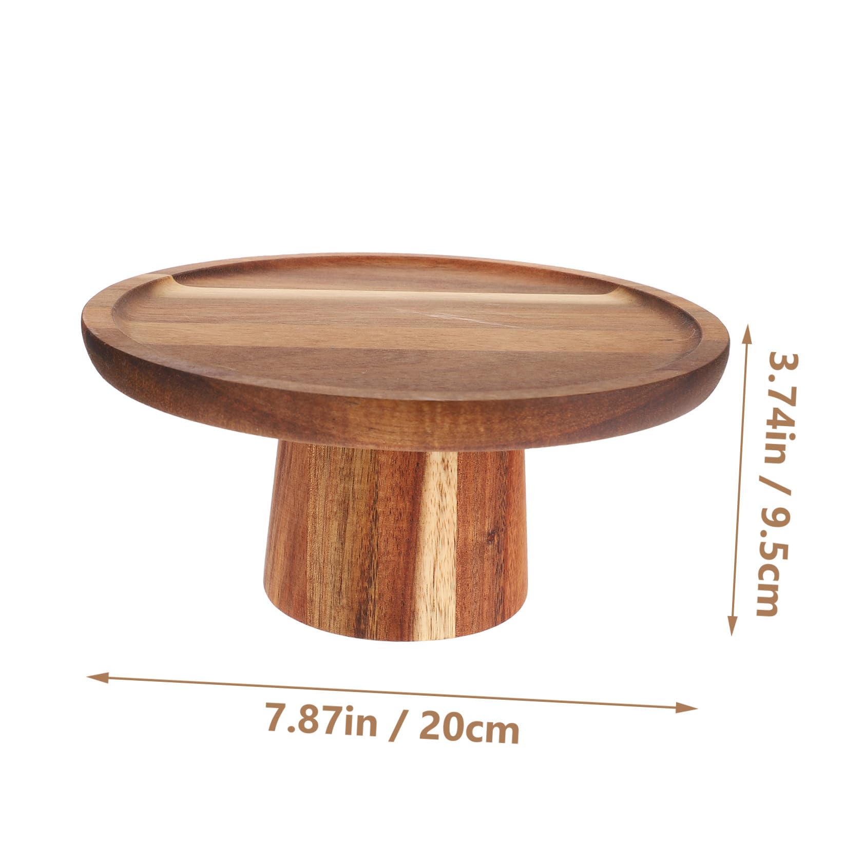 Yardwe Soporte para Pasteles de Base Alta de Madera de Acacia 20 Cm, Bandeja para Tartas y Postres para Fiestas y Hogar, Porta Cupcakes y Exhibidor Decorativo para Mesas Dulces