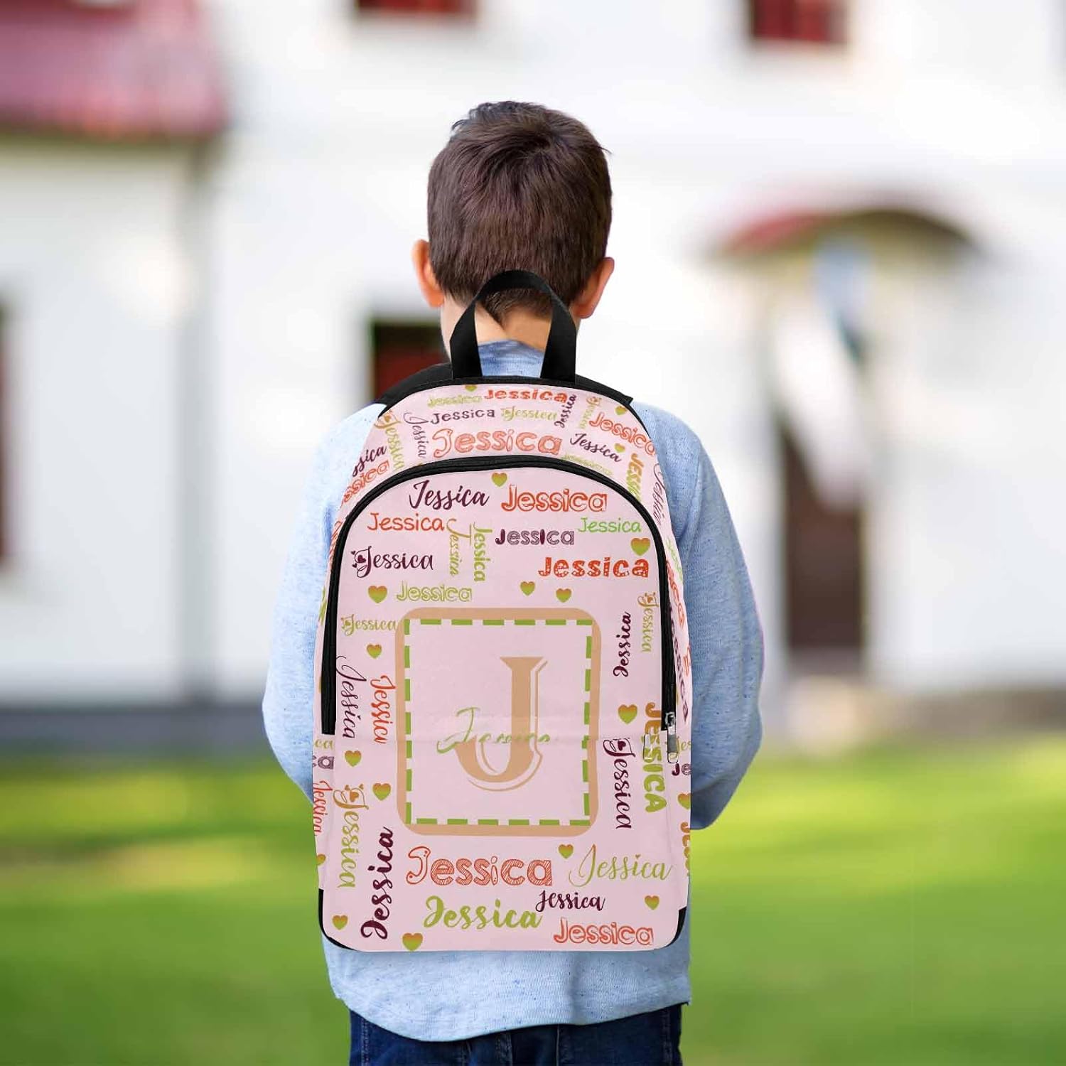 MyPupSocks Custom Backpack for Kids, Personalized Name Logo Bag Schoolbag Casual Daypack Customized Name Travel Laptop Bag Backpack for Daughter Son Teens Travel Picnic