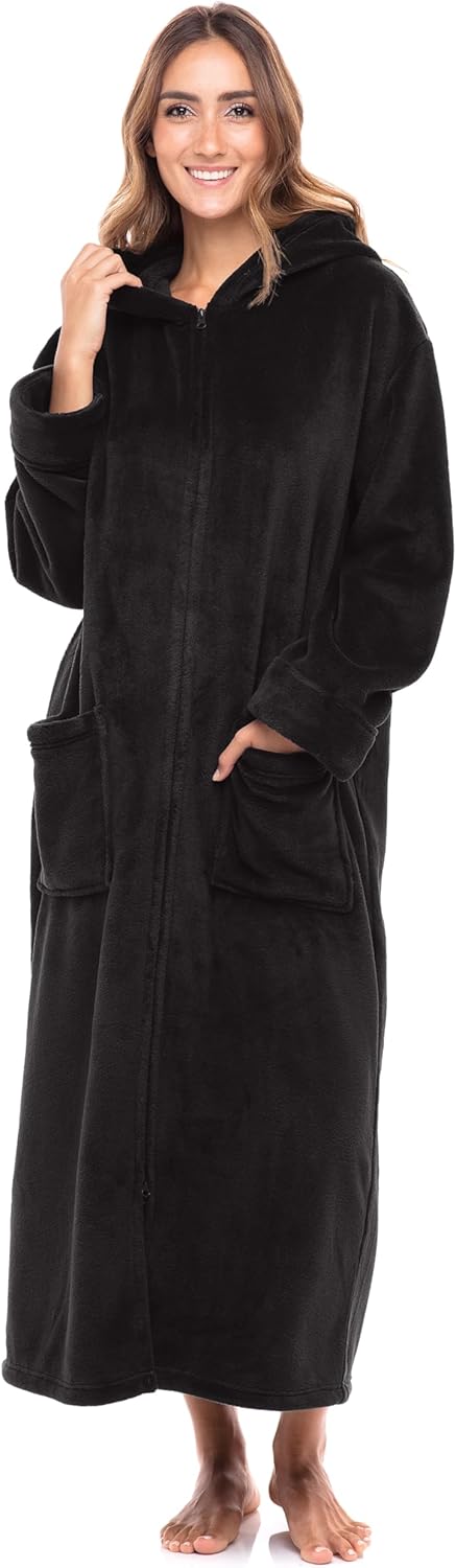 Alexander Del Rossa Fleece Zip Up Robes for Women Kuwait Ubuy