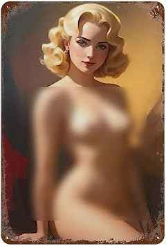 Classic Tin Plate Retro Pinup Girl Sexy Girl Vintage Metal Sign for Home Bar Kitchen Coffee Man Cave Garage Wall Decor Art Tin Sign 8x12 Inch