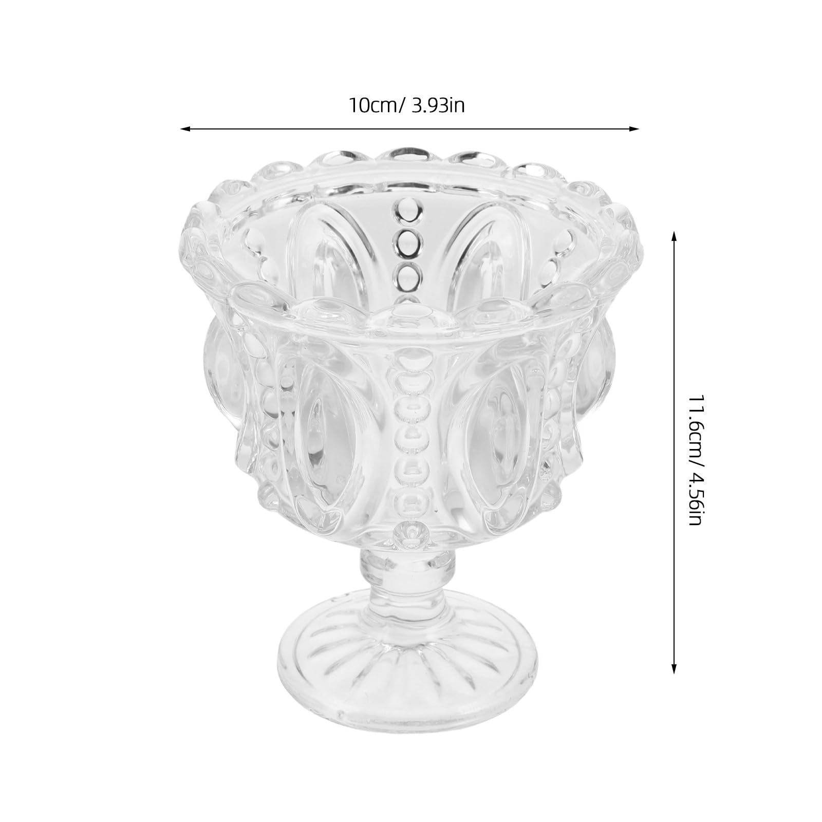 Gatuida 2 Dessertschalen aus Glas: Eisbecher mit Fuß, geprägt, transparent, für Parfait-Eisbecher, Trifle-Pudding