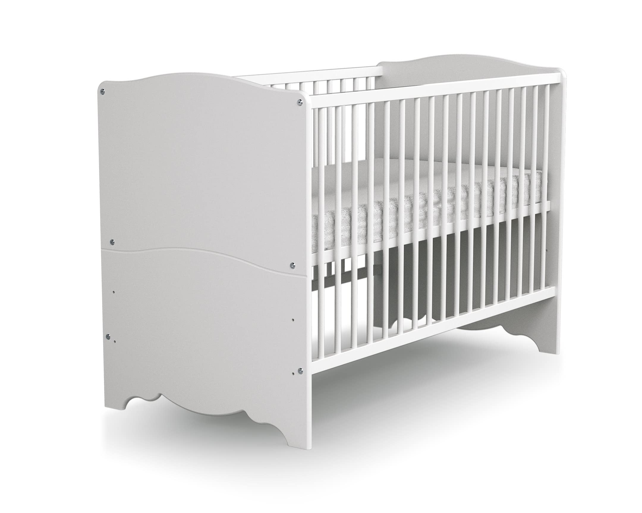 AT4 - Lettino bambiniMARELLE legno - Bianco - 60 x 120-123 x 64 x 88 cm