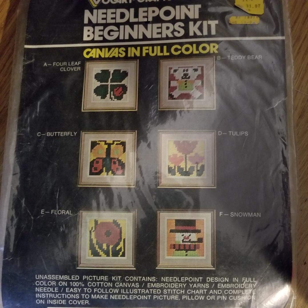 Vogart CraftsVogart Crafts Needlepoint Beginner's Canvas Full Color Kit, Floral