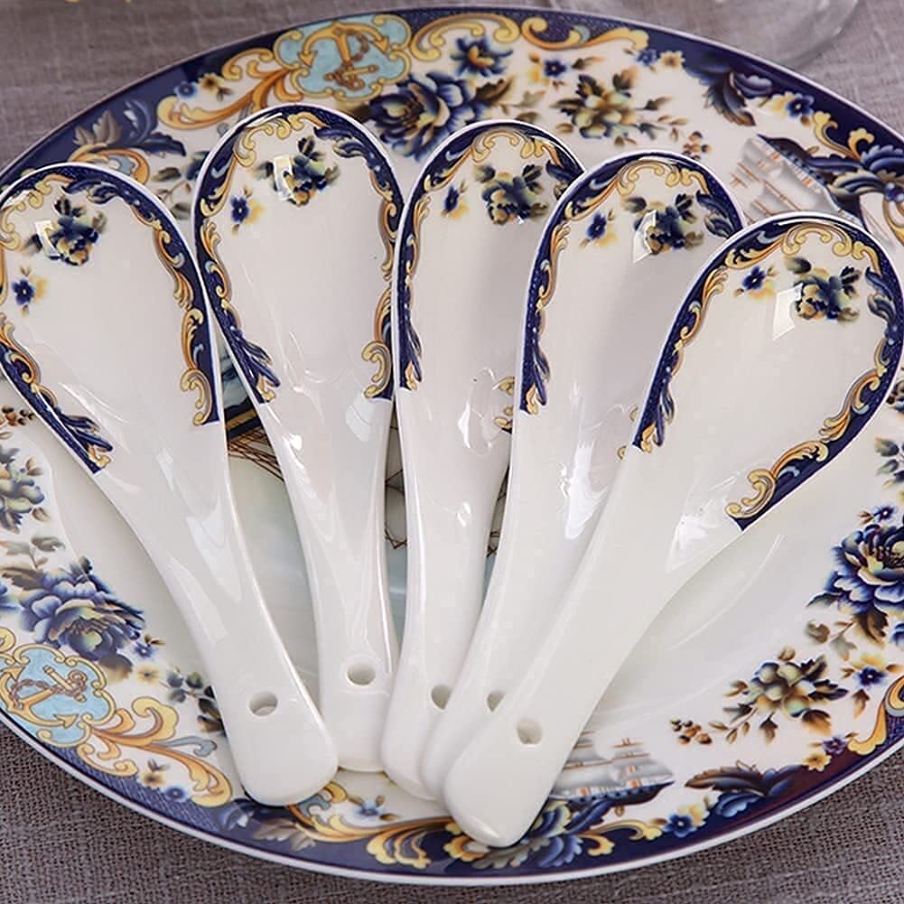 Zestawy zastawy stołowej zestaw naczyń, 58 szt., porcelana kostna porcelanowa zastawa stołowa zestaw z talerzami miseczkami i naczyniami, wzór żaglówki ceramiczny zestaw obiadowy (