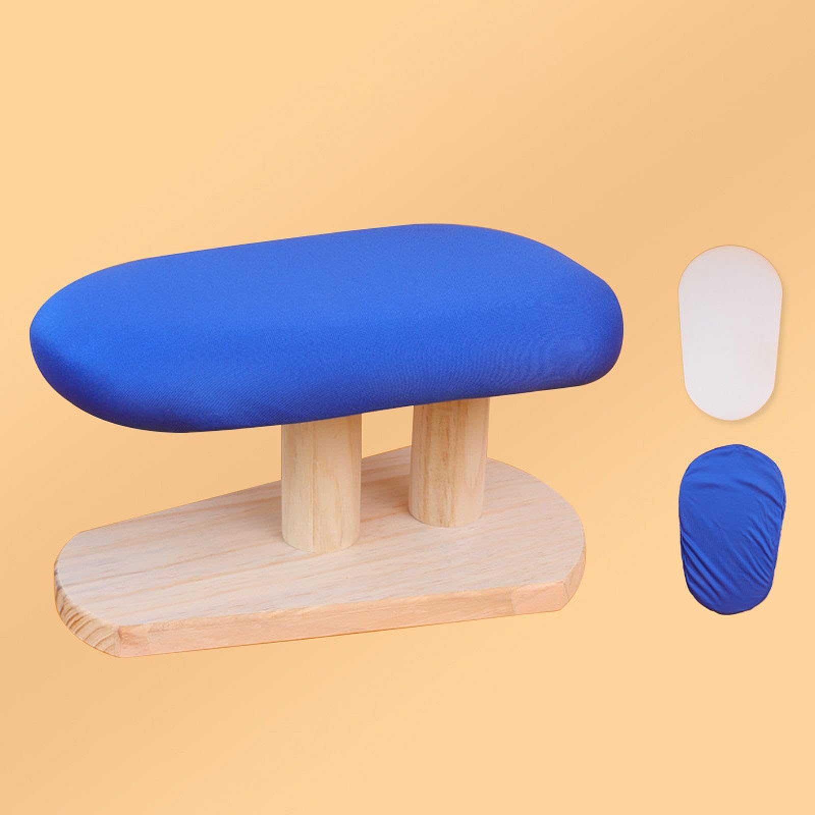 Tabla de Planchado de Madera Compacta Portátil con Almohadilla para Planchar Mangas Cuello Costuras Prendas Adecuada para Hogar Taller Manualidades, Azul 29cmx18cmx15cm, Individual
