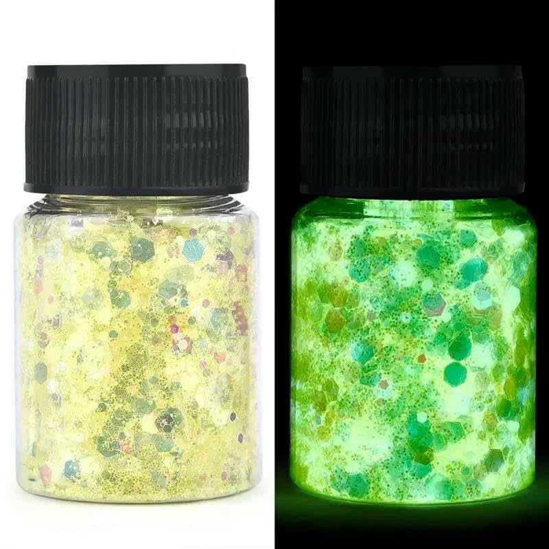 Lentejuelas luminosas de 16 colores que brillan en la oscuridad, ideales para hacer moldes de epoxi, joyas, manualidades de uñas, relleno de resina y decoración - 06