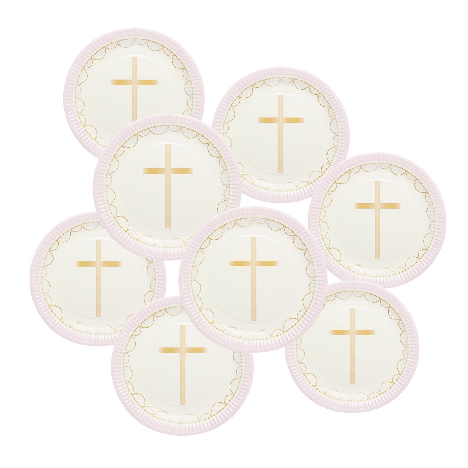 Amscan 9915965-66 Pink Botanical Crossplate 23Cm- 8 Pack, 23 centimeters