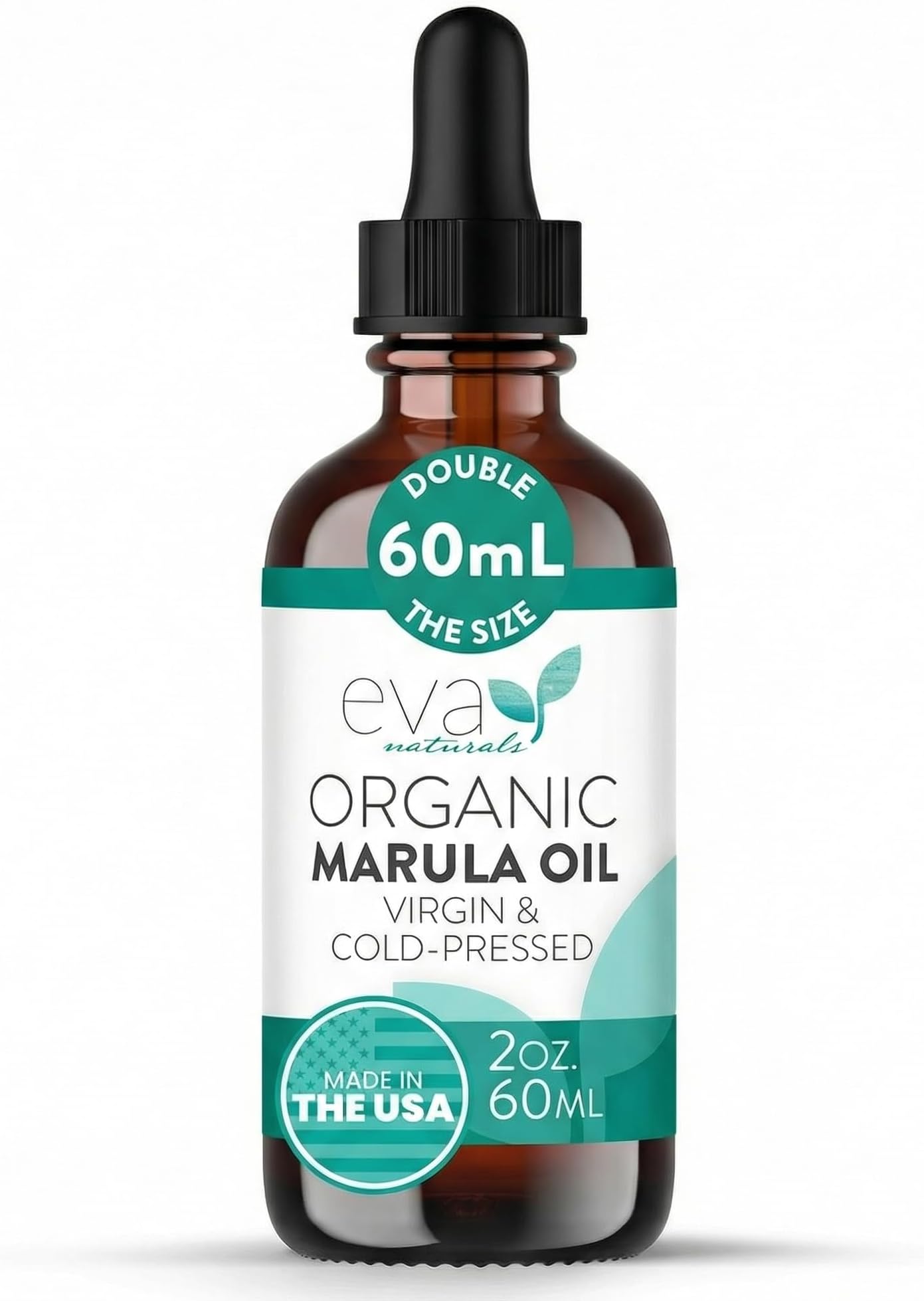 Eva Naturals 100% Pure Marula Oil – Cold Pressed Facial & Body Oil, Lightweight Dry Moisturizer for Skin, Hair, Face Care, Anti-Aging & Gua Sha Massage Serum – 60ml
