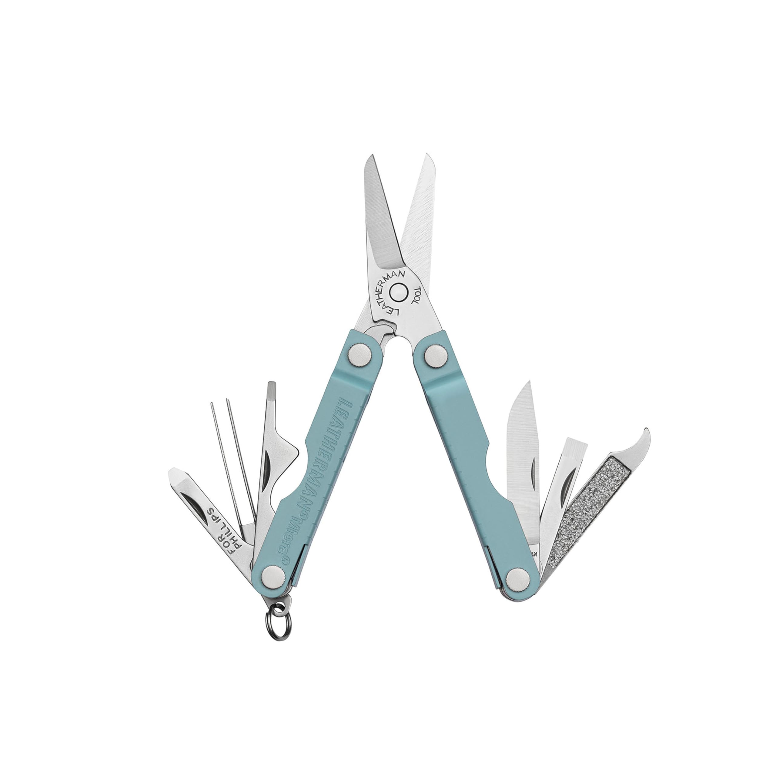 Leatherman Micra - Stainless Steel Keyring Multi-Tool with Scissors & 9 Tools, Arctic Blue
