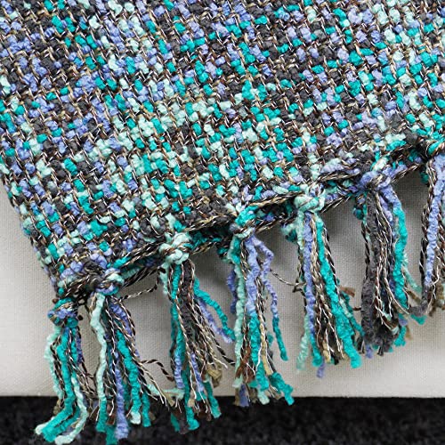 Home Soft Things Blue Naga Knitted Throw With Fringe, Deep Teal, 60'' X 80'' Soft Cozy Lightweight Comfortable Snuggly Blanket Decorative Farmhouse Accent Couch Throw All Season Use #TOP6