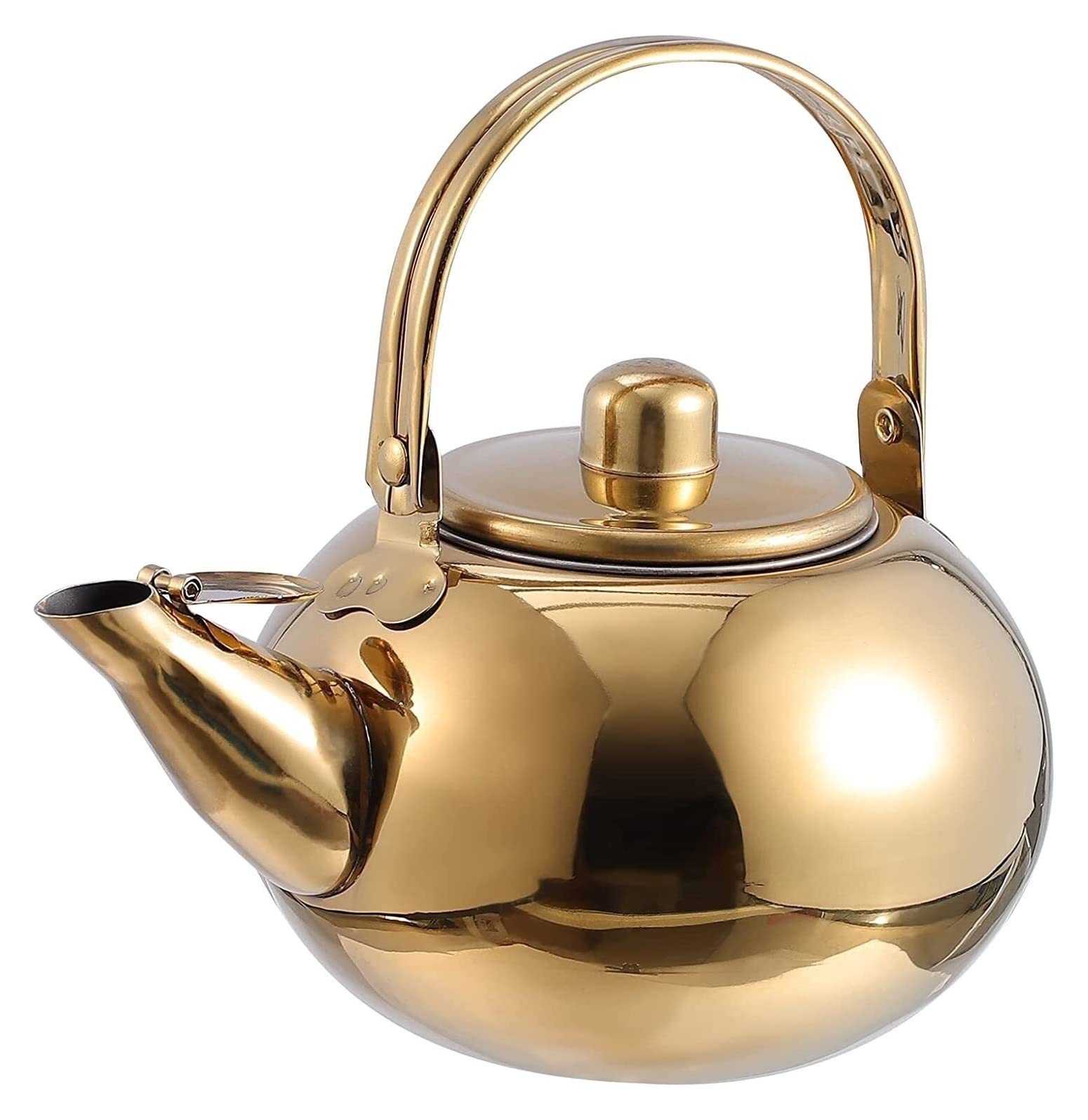 GTHTUHFD Stovetop Teapot Tea Kettle Whistling Kettle Thicken Stainless Steel Tea Kettle Teakettle Portable Teapot With Filter Screen For Kitchen Stove Top Tea Pot Whistle Kettle -,Gold-2.2L