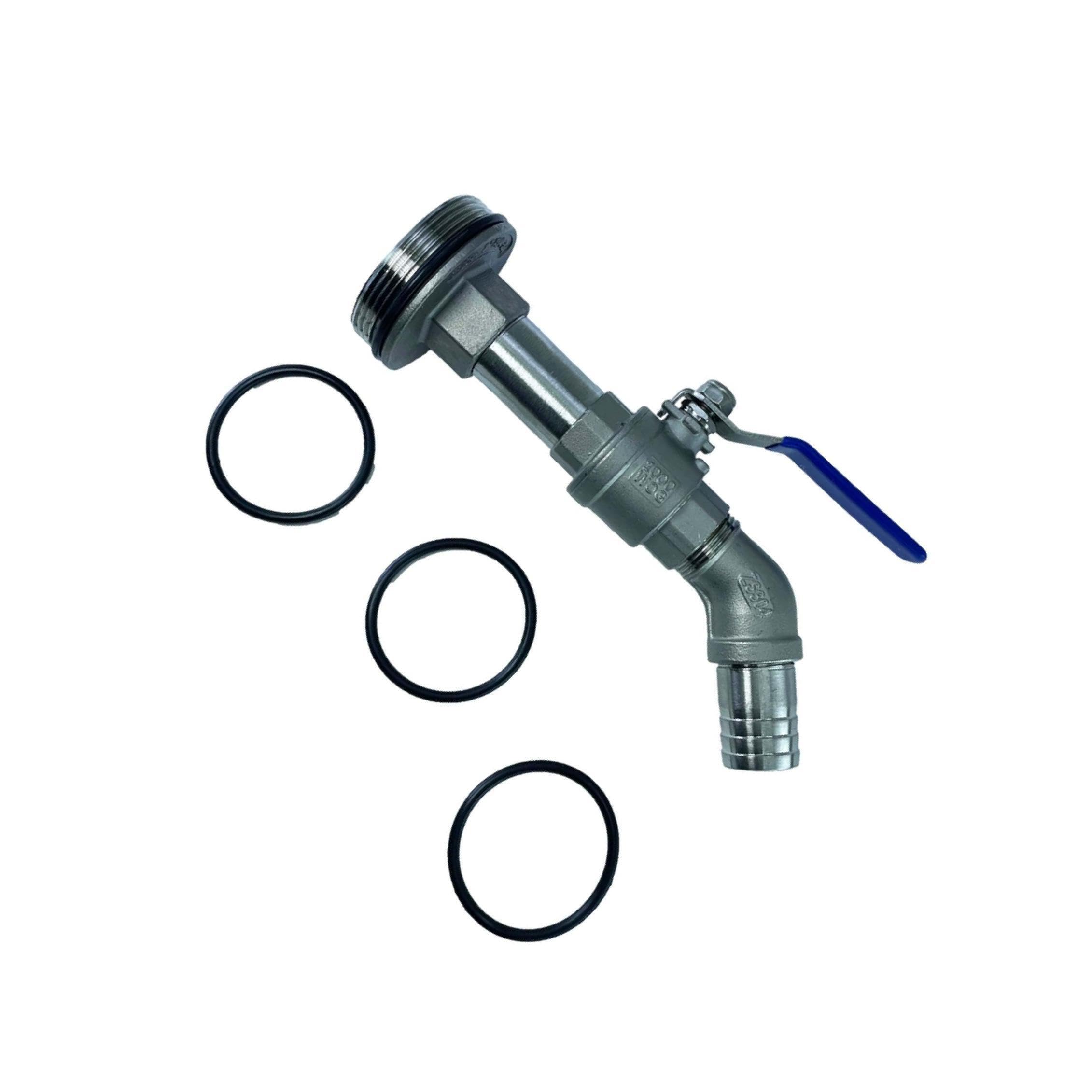 Ktuxzci Easy To Drum Faucet 50 Gallon Barrel Spigot Reliable Gaskets Stainless Steel Prevents Liquid Leaks Effortlessly Easy To Install Outdoor Bucket, Length 21Cm