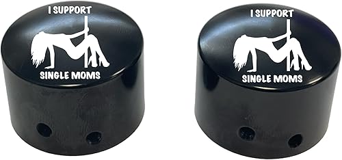 Miniatura 3 de I Support Single Moms - Cubiertas para tuercas de eje delantero, color negro, compatible con Harley Davidson Touring Road King Road Glide Street