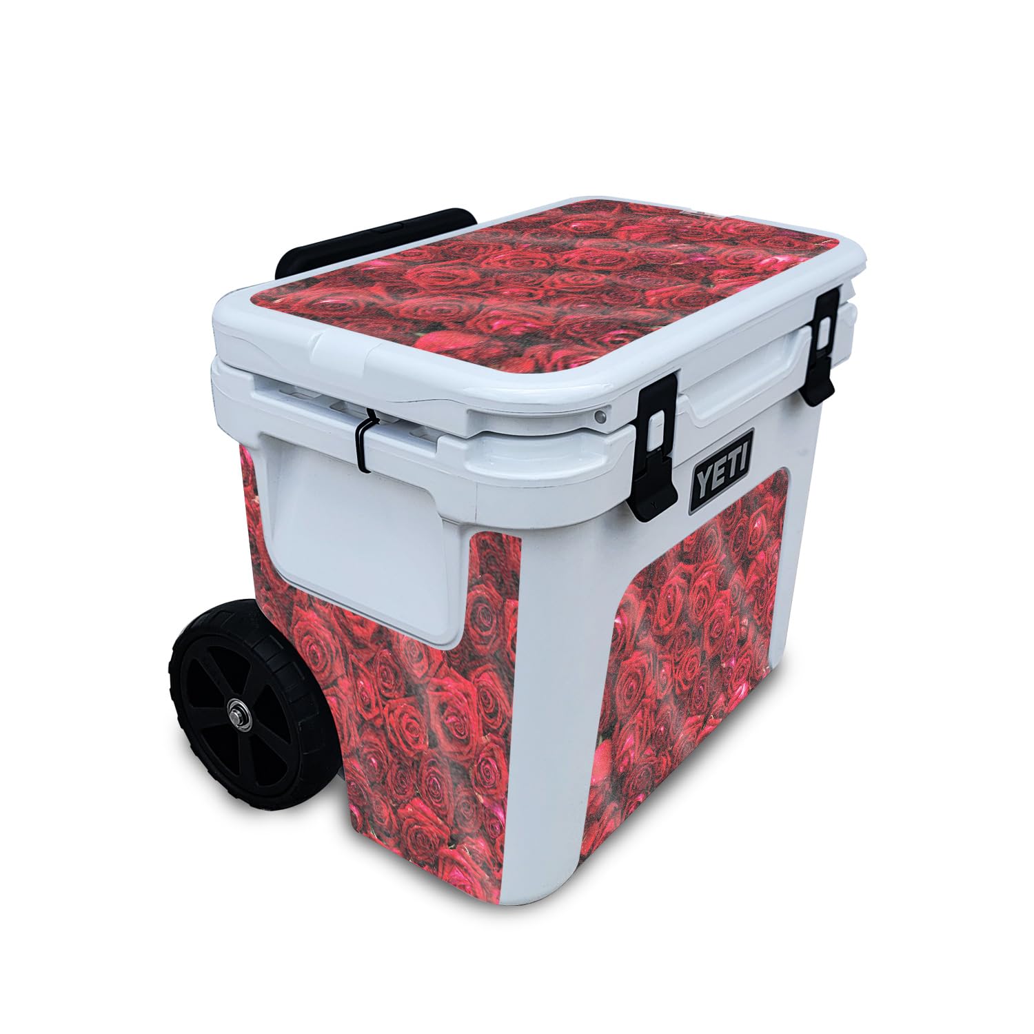 Glossy Glitter Skin Compatible with Yeti Roadie 32 Wheeled Cooler - Too Many Roses - Premium 3M Vinyl Protective Wrap Decal Cover - Easy to Apply | Crafted in The USA by MightySkins