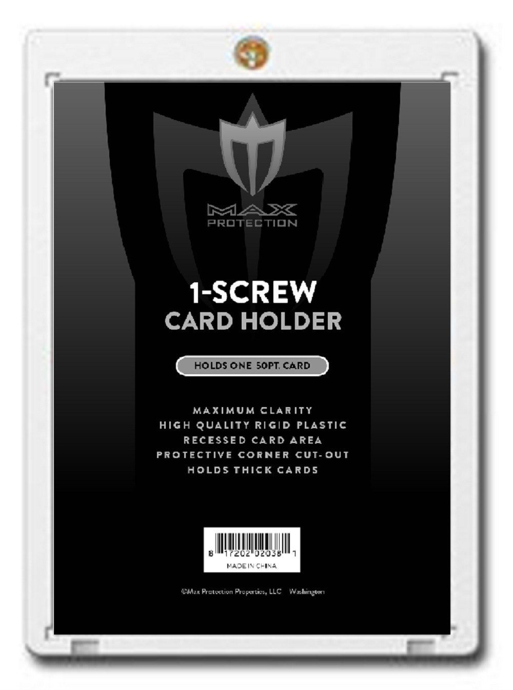 Max Pro 1 Screw Thick Card Holder - 50 Pt. Jersey or Memorabilia Card Screwdown - Baseball, Football, Basketball, Hockey, Golf, Single Sports Cards Sportcards Card Collecting Supplies