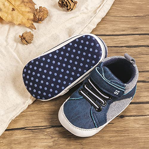 Image of CENCIRILY Baby Boys Girls High Top Sneakers Soft Soles Anti Skid Infant Ankle Shoes Toddler Prewalker First Walking Crib Shoes