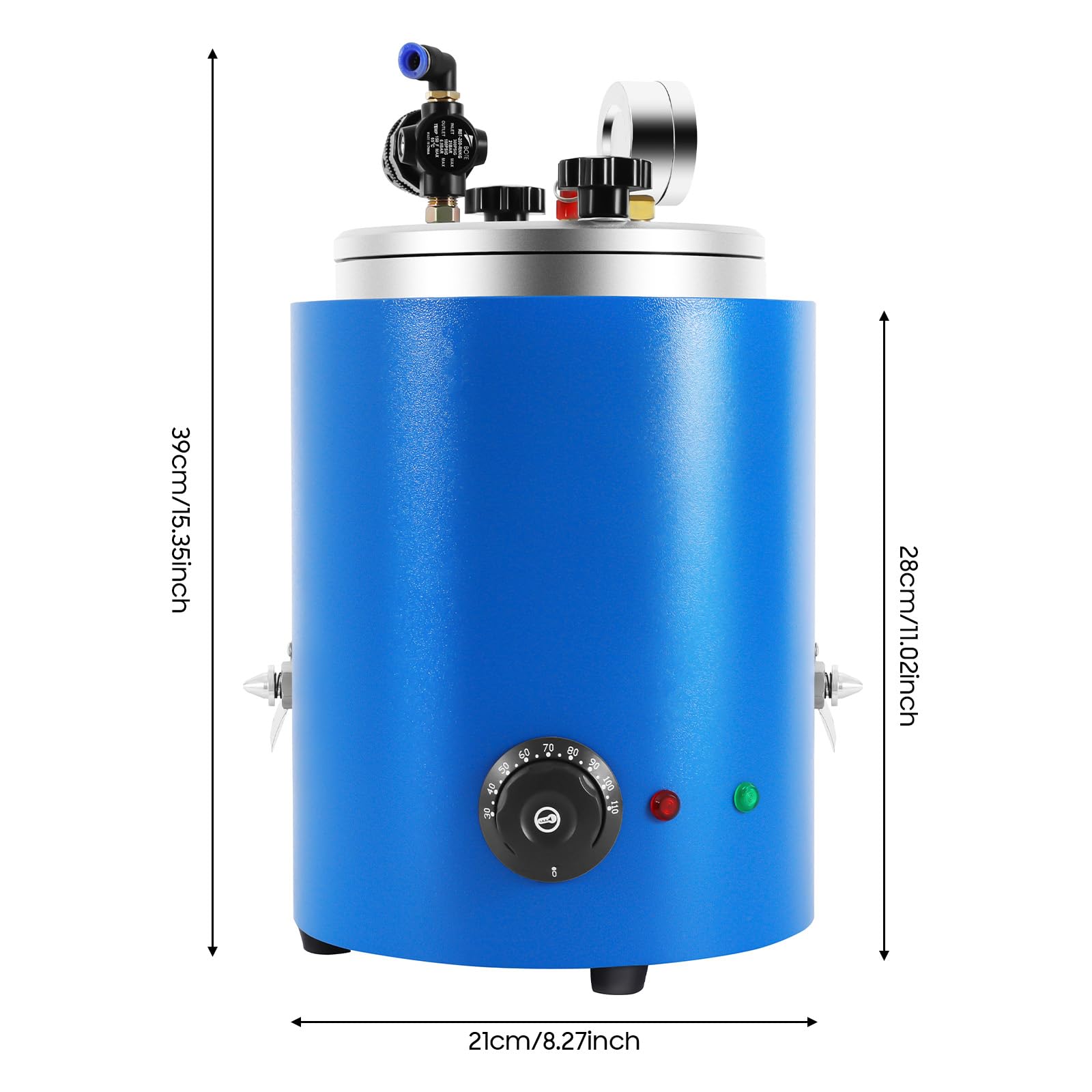 Wax Injector,Round Vacuum Wax Injector 500W Wax Casting Machine 86-230°F Temperature with Pressure Display Gauge & Precise Temperature Control Suitable for All Kinds Of Jewelry Wax Pressing Production