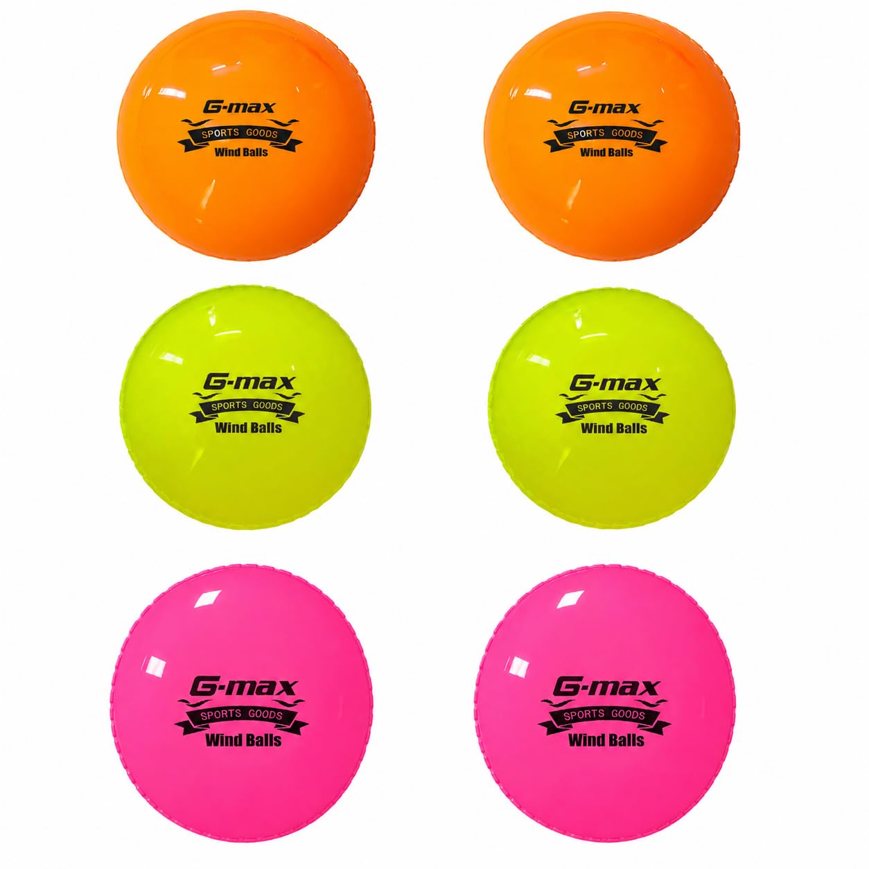 G-max Soft PVC Cricket Wind Balls, Orange, Indoor and Outdoor Play, 110 Grams, Pack of 6-picture-13