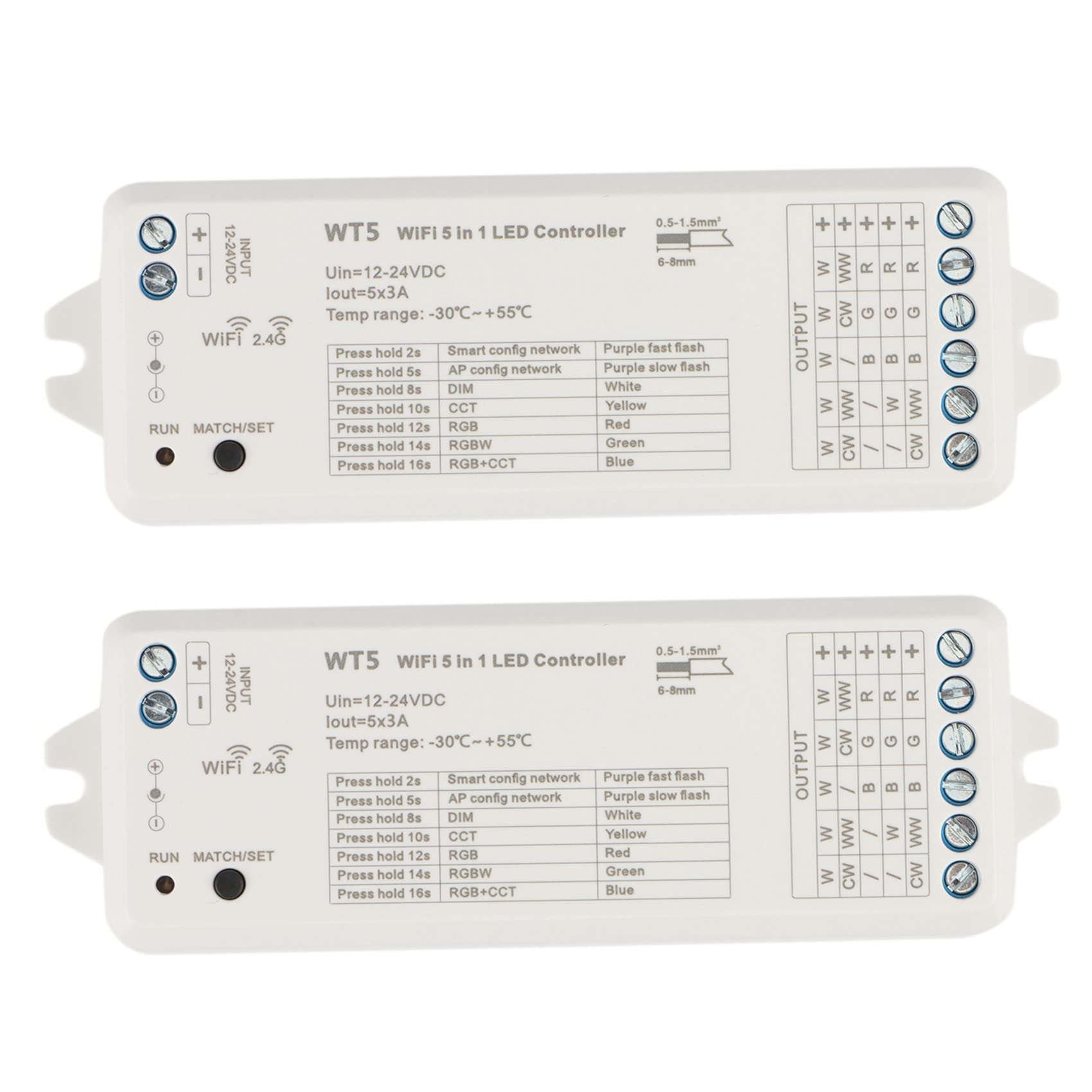 Tuya - Controlador LED 5 en 1 con regulador de intensidad CCT RGB RGBW RGBWW RGBCCT Tira Smart Life WiFi 2.4G Control remoto 12-24V