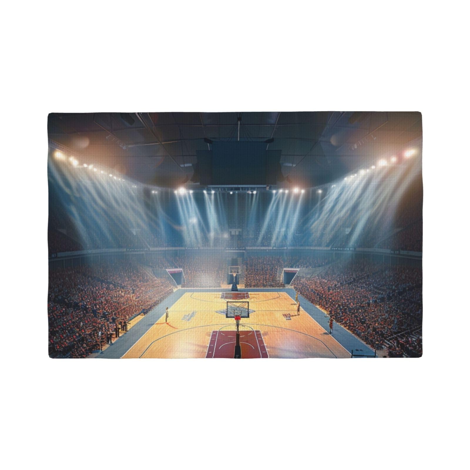 Basketball Print Placemats Set, Heat Resistant Washable Placemat 12x18in Table Mats for Party Kitchen Dining Table Decoration Indoor Outdoor, Six Piece