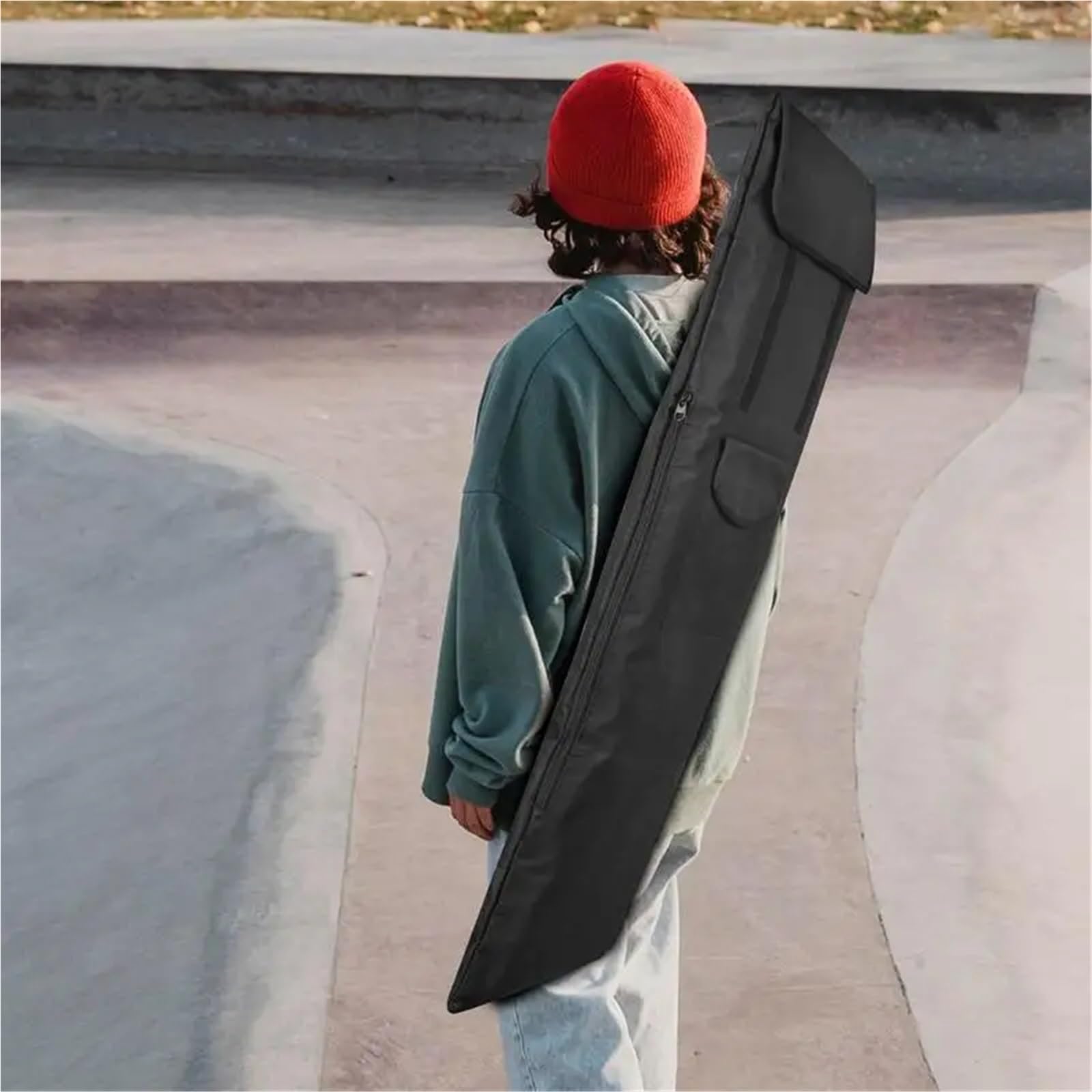 Sac de Skateboard Sac à Dos de Skateboard en Oxford 600D, Grande capacité Rangement, Sangle réglable