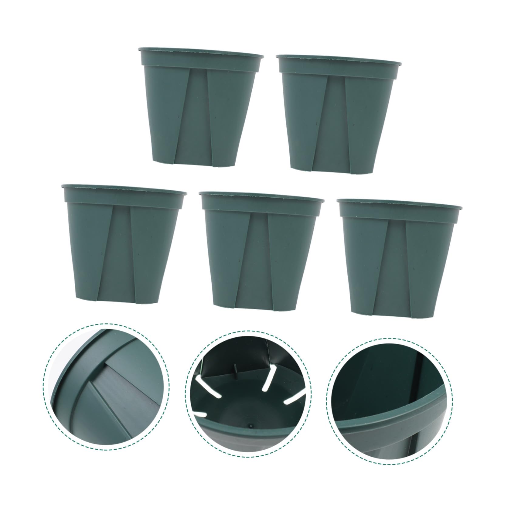 5 Pièces Lot de Pots de Fleurs Plastique avec des Racines et Ventilation Conteneurs pour Plantes Intérieur et Extérieur Jardinières Durables pour et Jardinage